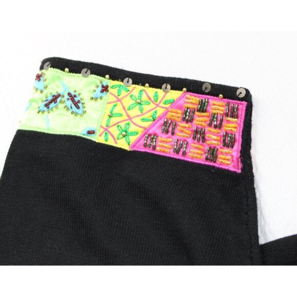 Boerek Womens 3X Black Embroidered Tunic With Colorful Patchwork & Coin Accents - Picture 6 of 10